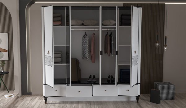 White Cross Yatak Odası Takımı Kapaklı Gardırop