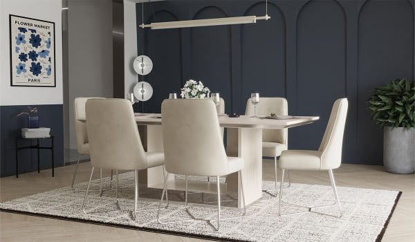 Bendis Masa + 6 Adet Sandalye Takımı - Silver
