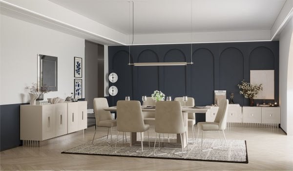 Bendis Masa + 6 Adet Sandalye Takımı - Silver
