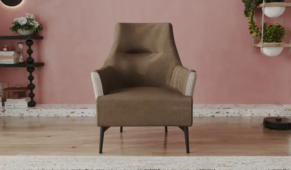 Linen Koltuk Takımı - Krem İkili Koltuk