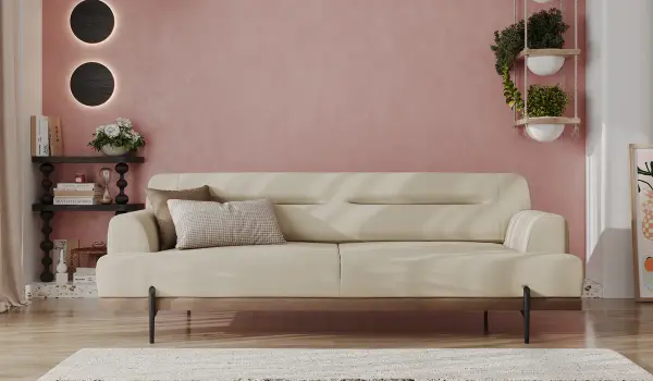 Linen Koltuk Takımı - Krem