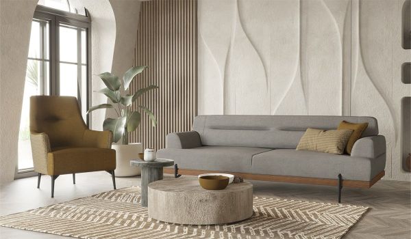 Linen Midi Koltuk Takımı Gri