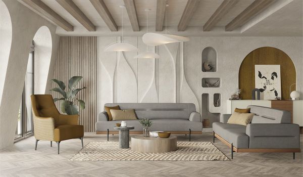 Linen Midi Koltuk Takımı Gri