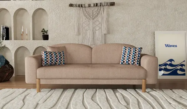 Bohem Plus Koltuk Takımı - Kahve Üçlü Koltuk