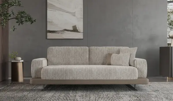 Hermes Koltuk Takımı - Krem Üçlü Koltuk