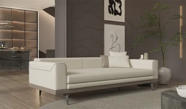Arya Koltuk Takımı - Krem Üçlü Model