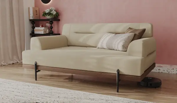Linen Koltuk Takımı - Krem İkili Koltuk