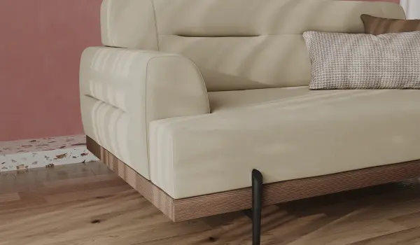 Linen Koltuk Takımı - Krem İkili Koltuk