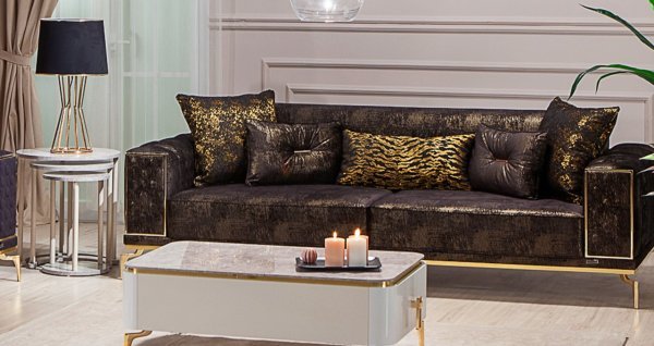 Lexus Üçlü Kanepe Siyah