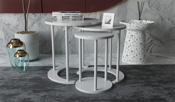 Veyron Aksesuar Seti Üçlü Zigon Sehpa