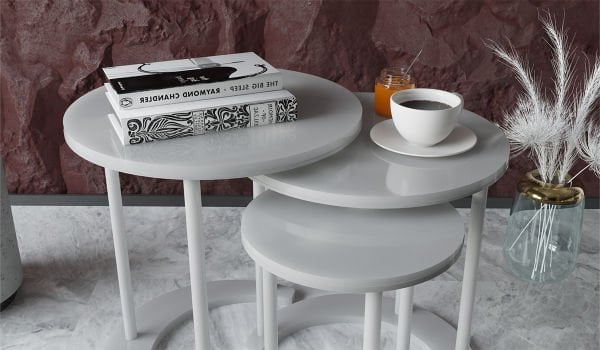 Veyron Aksesuar Seti Üçlü Zigon Sehpa