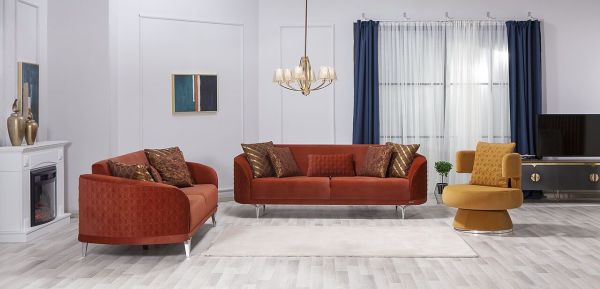 Bendis Midi Koltuk Takımı - Sabit Berjer Turuncu