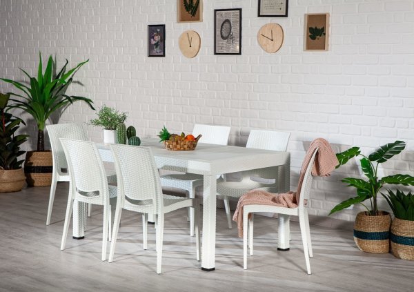 Rattan Large Masa Seti Kahve