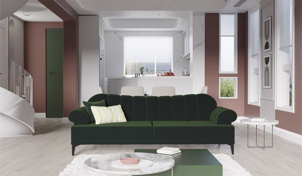 Dolce Üçlü Koltuk Yeşil