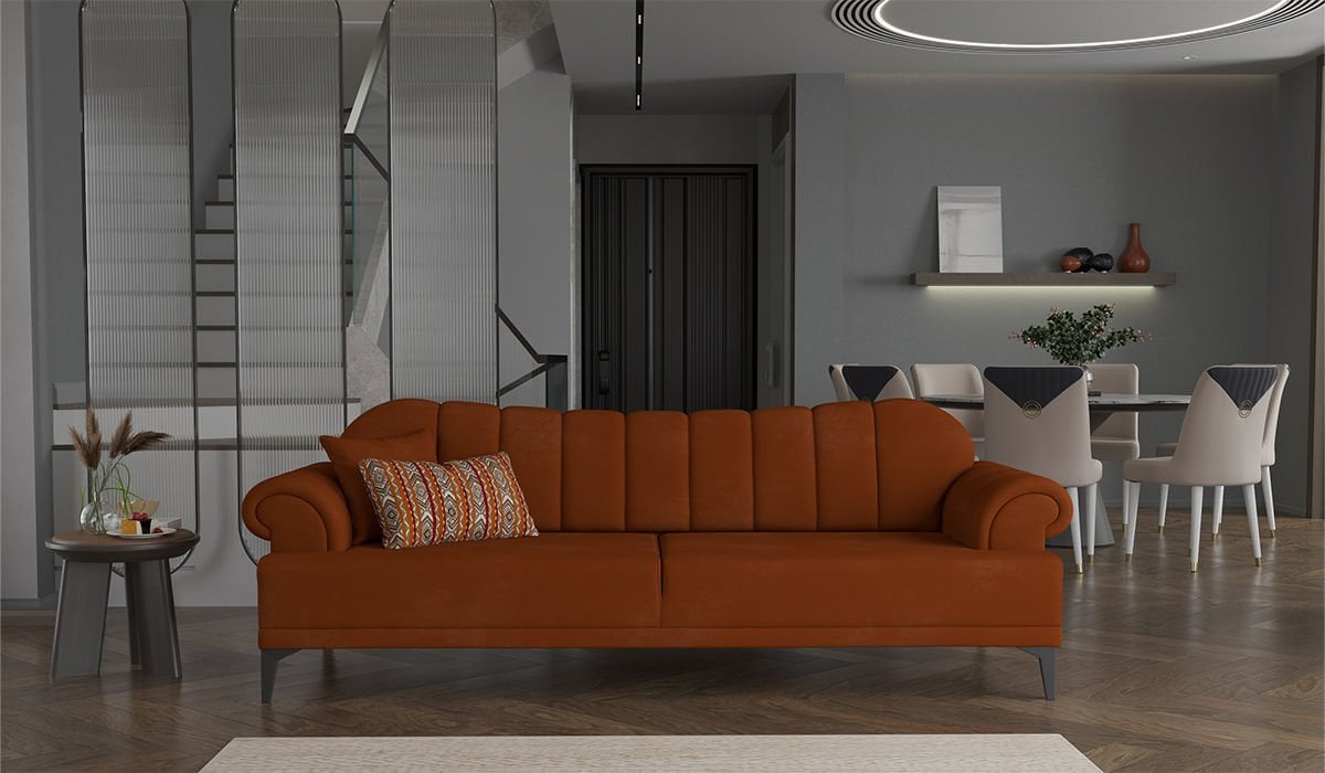 Dolce Üçlü Koltuk Turuncu