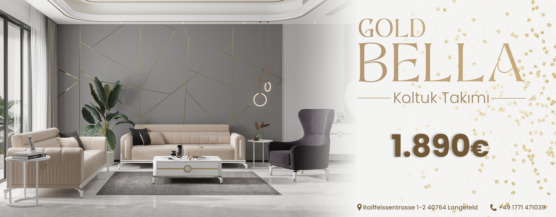 Gold Bella Koltuk Takımı